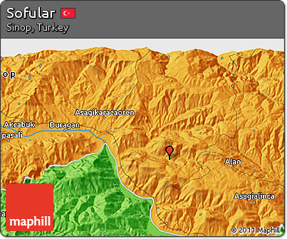 Political 3D Map of Sofular