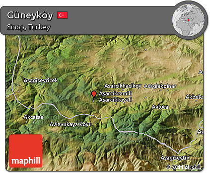 Satellite 3D Map of Güneyköy