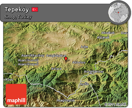 Satellite 3D Map of Tepeköy