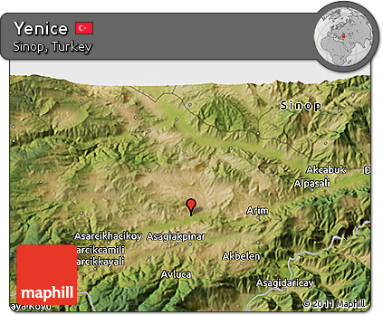 Satellite 3D Map of Yenice
