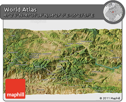 Satellite 3D Map of the Area around 41° 16' 52" N, 34° 55' 29" E