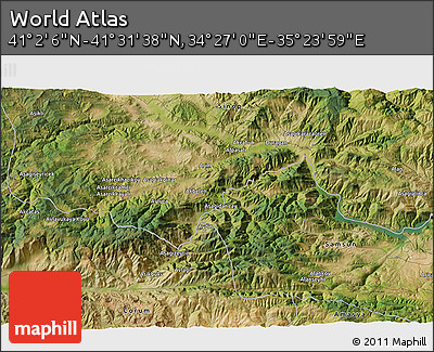Satellite 3D Map of the Area around 41° 16' 52" N, 34° 55' 29" E