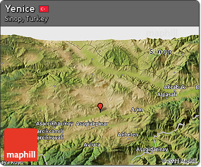 Satellite 3D Map of Yenice