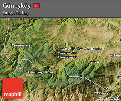Satellite 3D Map of Güneyköy