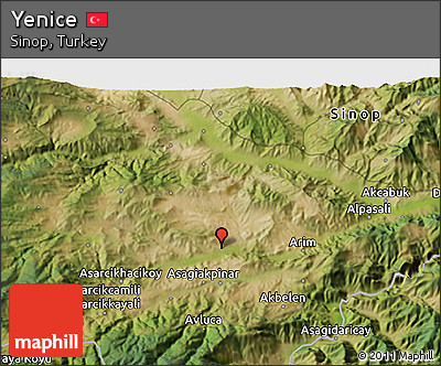 Satellite 3D Map of Yenice