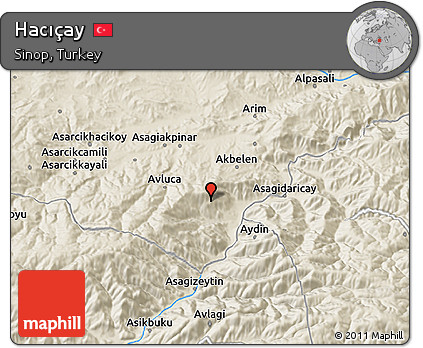 Shaded Relief 3D Map of Hacıçay