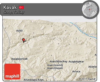 Shaded Relief 3D Map of Kavak