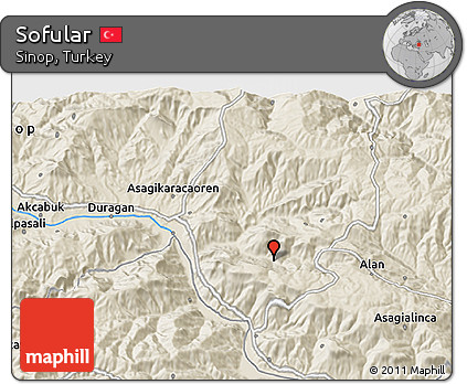 Shaded Relief 3D Map of Sofular