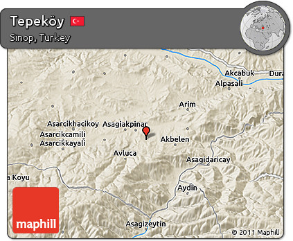 Shaded Relief 3D Map of Tepeköy