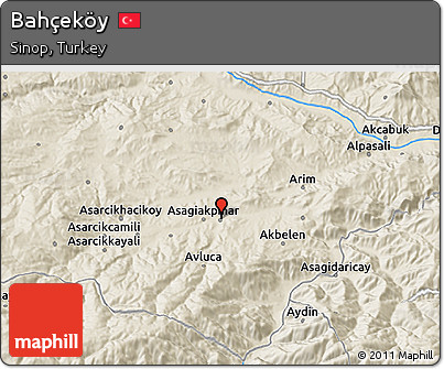 Shaded Relief 3D Map of Bahçeköy