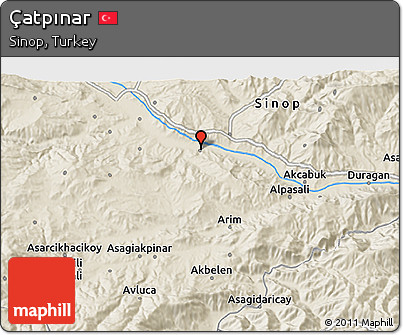 Shaded Relief 3D Map of Çatpınar