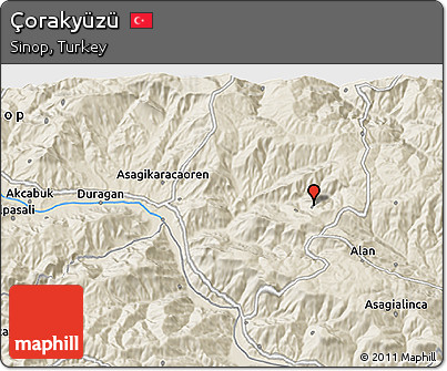 Shaded Relief 3D Map of Çorakyüzü