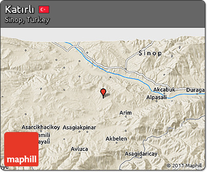 Shaded Relief 3D Map of Katırlı