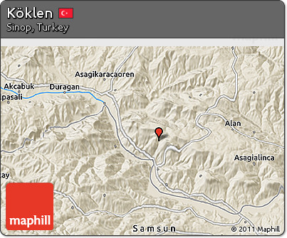 Shaded Relief 3D Map of Köklen