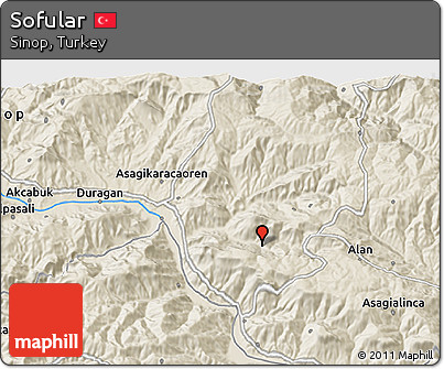 Shaded Relief 3D Map of Sofular