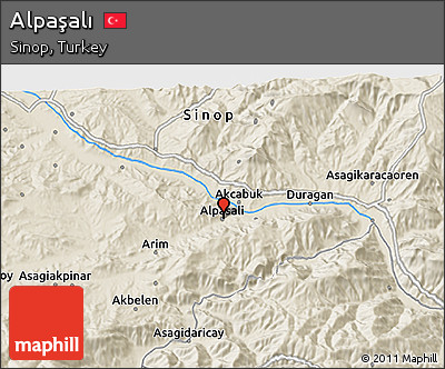 Shaded Relief 3D Map of Alpaşalı