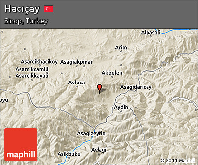 Shaded Relief 3D Map of Hacıçay