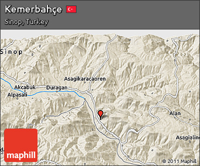 Shaded Relief 3D Map of Kemerbahçe