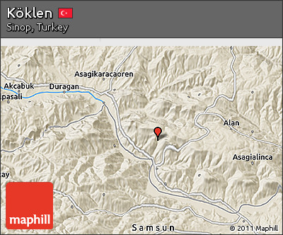 Shaded Relief 3D Map of Köklen