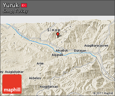 Shaded Relief 3D Map of Yürük