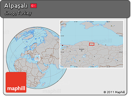 Gray Location Map of Alpaşalı