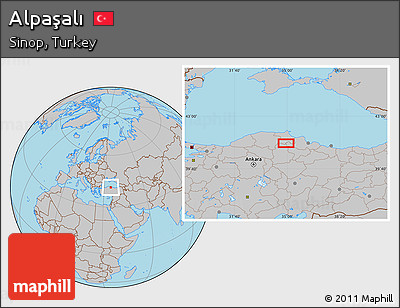 Gray Location Map of Alpaşalı