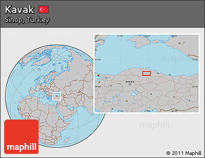 Gray Location Map of Kavak
