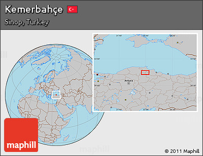 Gray Location Map of Kemerbahçe