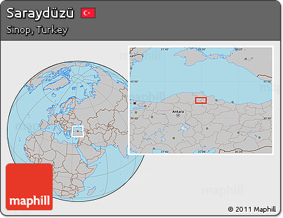 Gray Location Map of Saraydüzü