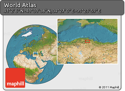 Satellite Location Map of the Area around 41° 16' 52" N, 34° 55' 29" E