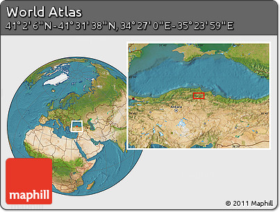 Satellite Location Map of the Area around 41° 16' 52" N, 34° 55' 29" E