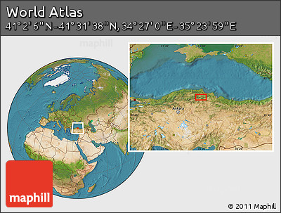 Satellite Location Map of the Area around 41° 16' 52" N, 34° 55' 29" E