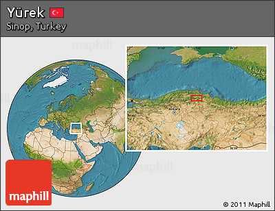 Satellite Location Map of Yürek