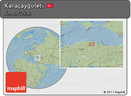 Savanna Style Location Map of Karaçaygöleti, hill shading