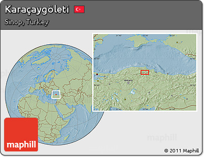 Savanna Style Location Map of Karaçaygöleti, hill shading