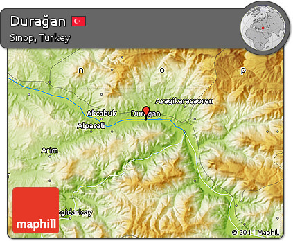 Physical Map of Durağan