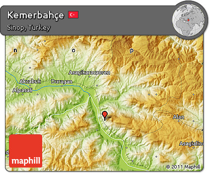 Physical Map of Kemerbahçe