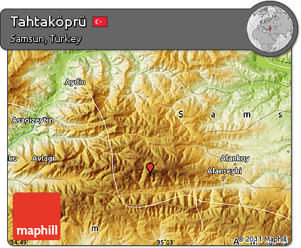 Physical Map of Tahtaköprü