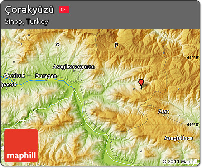 Physical Map of Çorakyüzü