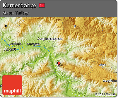 Physical Map of Kemerbahçe