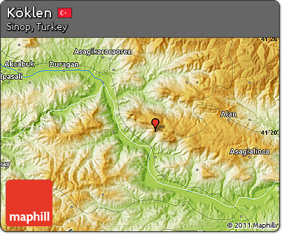 Physical Map of Köklen
