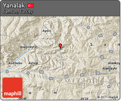 Shaded Relief Map of Yanalak