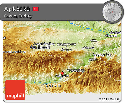 Physical Panoramic Map of Aşıkbükü
