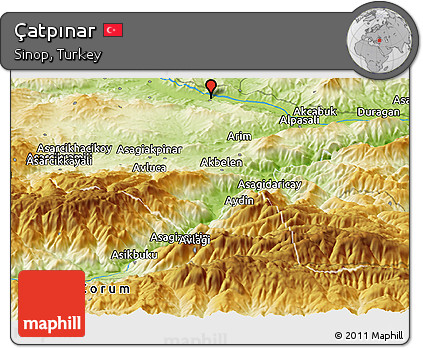 Physical Panoramic Map of Çatpınar