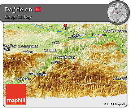 Physical Panoramic Map of Dağdelen