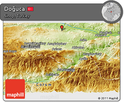 Physical Panoramic Map of Doğuca
