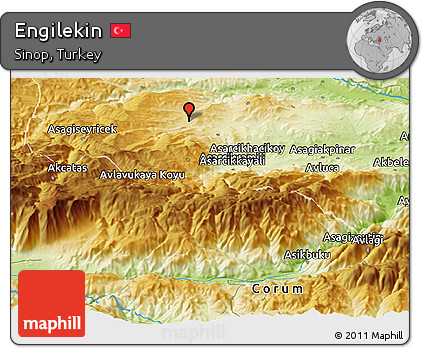 Physical Panoramic Map of Engilekin
