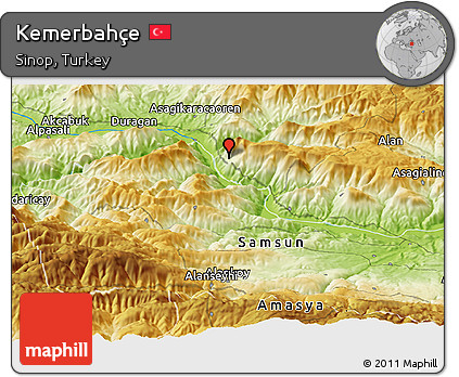 Physical Panoramic Map of Kemerbahçe