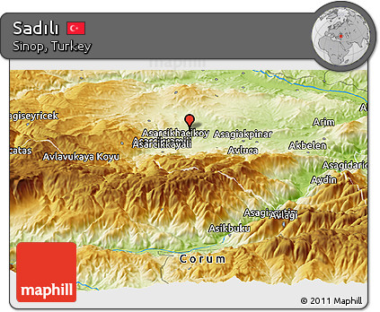 Physical Panoramic Map of Sadılı