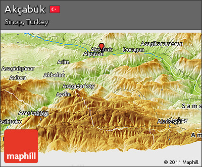 Physical Panoramic Map of Akçabük